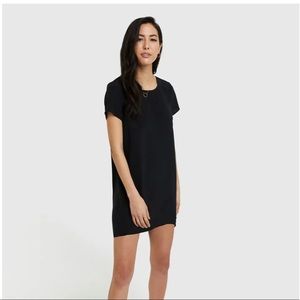 Quince Washable Silk Tee Dress - small - black